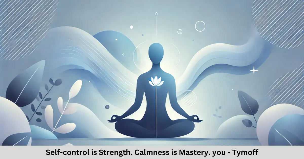 Self-control is Strength. Calmness is Mastery. you - Tymoff